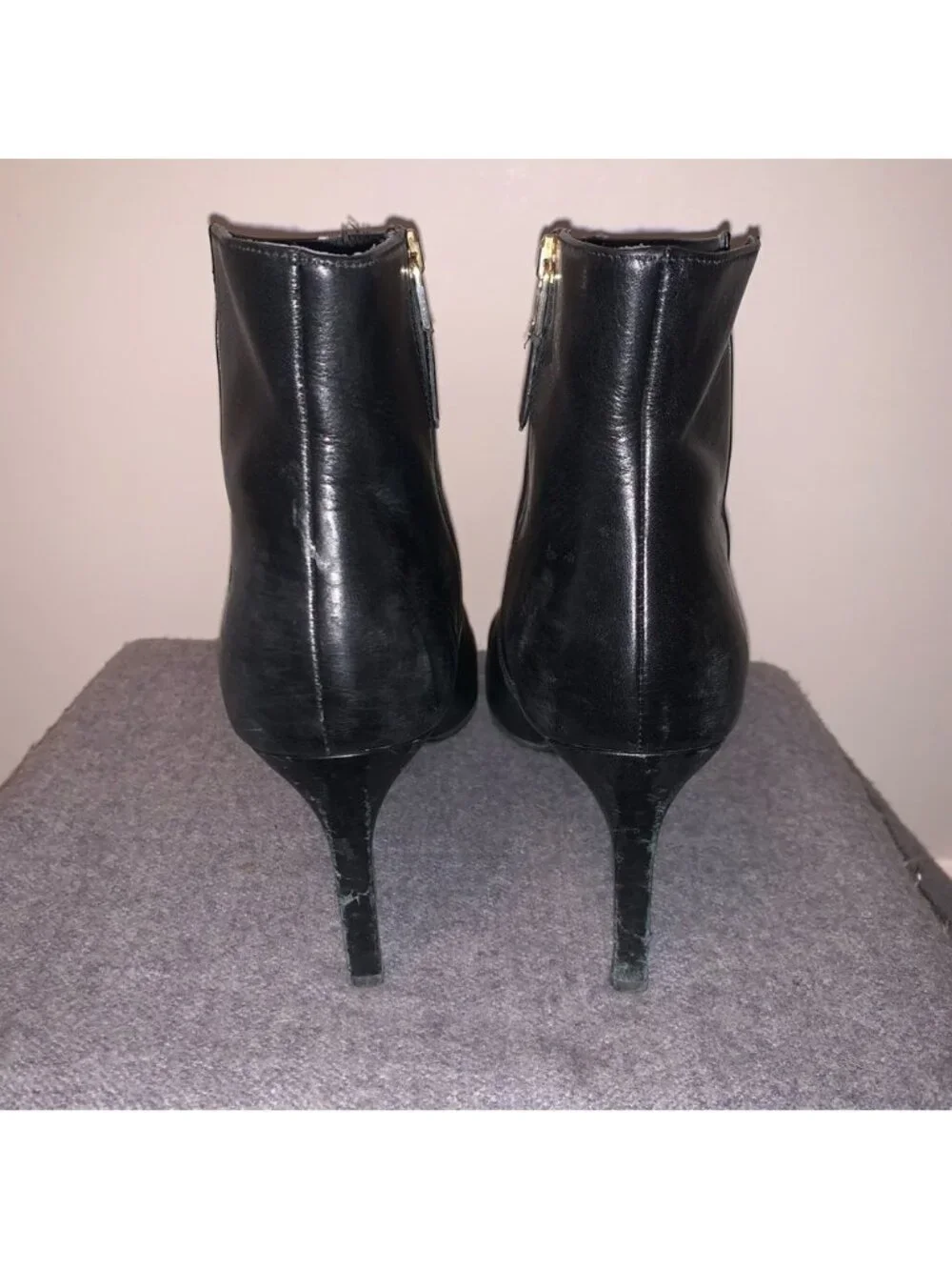 LK Bennett Black Leather Stiletto Ankle Boots 40